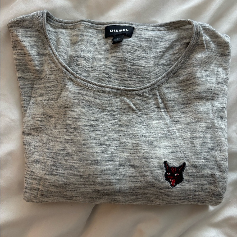 VINTAGE Diesel Long Sleeve Crew Neck with Embroidered Panther